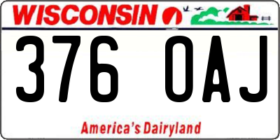 WI license plate 376OAJ