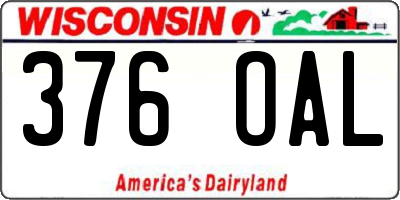 WI license plate 376OAL