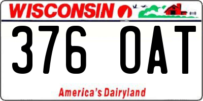 WI license plate 376OAT