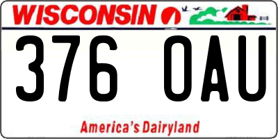 WI license plate 376OAU