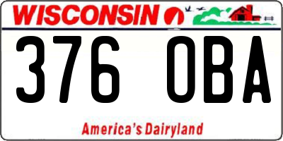 WI license plate 376OBA
