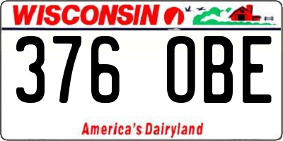 WI license plate 376OBE