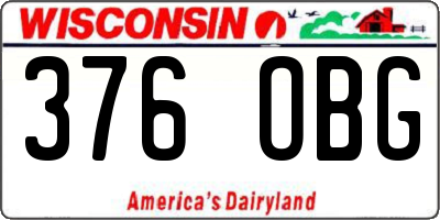WI license plate 376OBG