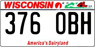 WI license plate 376OBH