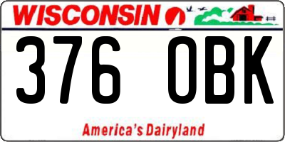 WI license plate 376OBK