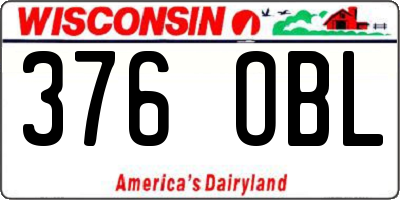 WI license plate 376OBL