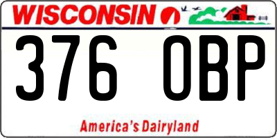 WI license plate 376OBP