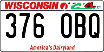 WI license plate 376OBQ