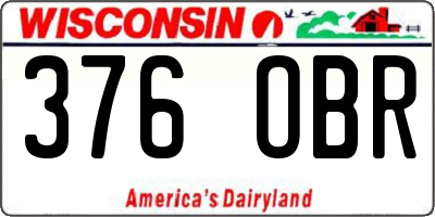 WI license plate 376OBR