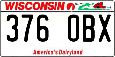 WI license plate 376OBX