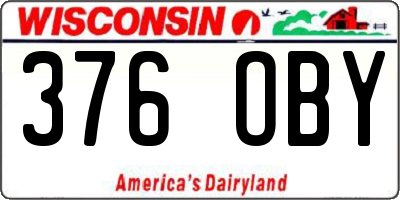 WI license plate 376OBY