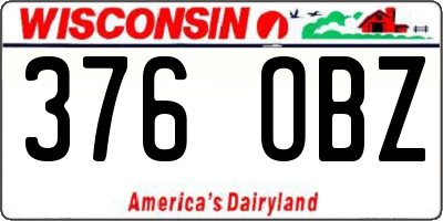 WI license plate 376OBZ