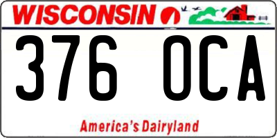 WI license plate 376OCA