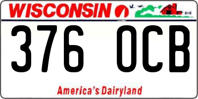 WI license plate 376OCB