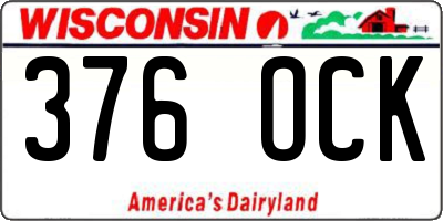 WI license plate 376OCK