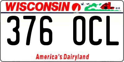 WI license plate 376OCL