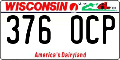WI license plate 376OCP