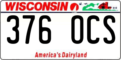 WI license plate 376OCS