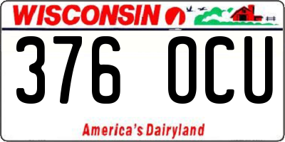 WI license plate 376OCU