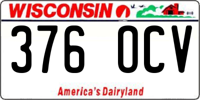 WI license plate 376OCV