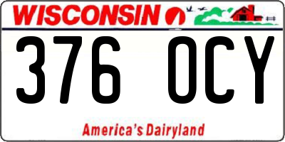 WI license plate 376OCY