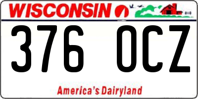 WI license plate 376OCZ