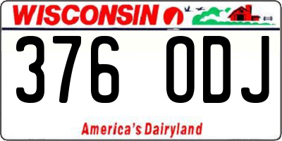 WI license plate 376ODJ