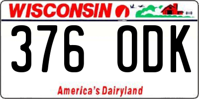 WI license plate 376ODK