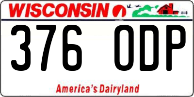 WI license plate 376ODP