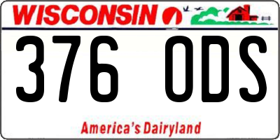 WI license plate 376ODS