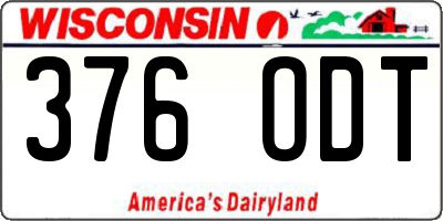 WI license plate 376ODT