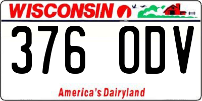 WI license plate 376ODV