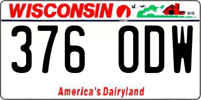 WI license plate 376ODW