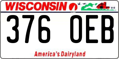 WI license plate 376OEB