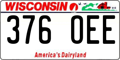 WI license plate 376OEE