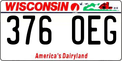 WI license plate 376OEG