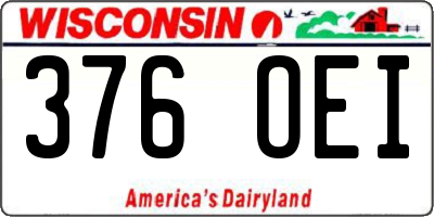 WI license plate 376OEI