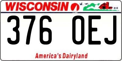 WI license plate 376OEJ