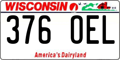 WI license plate 376OEL
