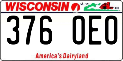 WI license plate 376OEO