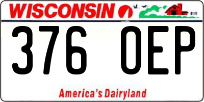 WI license plate 376OEP