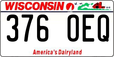 WI license plate 376OEQ
