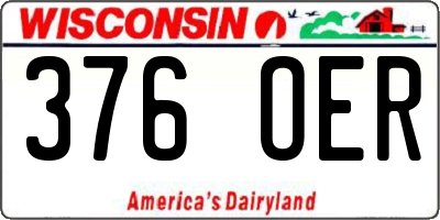 WI license plate 376OER