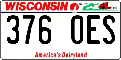 WI license plate 376OES