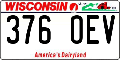WI license plate 376OEV