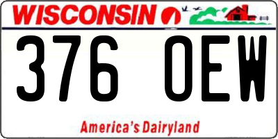 WI license plate 376OEW