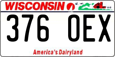 WI license plate 376OEX