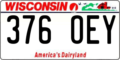 WI license plate 376OEY