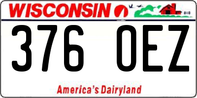 WI license plate 376OEZ