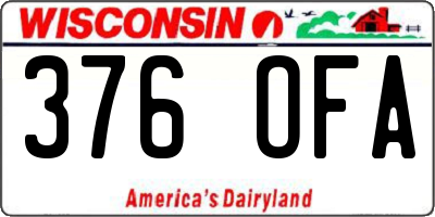 WI license plate 376OFA